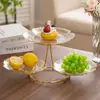 Placa de Frutas Multicamadas Acrílica Nórdica Madura Suporte para Bolo Ornamento de Mesa de Sobremesa para Celebração de Casamento Suporte de Exibição Rack de Doces para Chá da Tarde