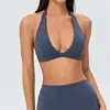 Ropa de Yoga Cruzada Europea y Americana de Manga Larga para Mujer, Estilo Corto con Tirantes, Camiseta Deportiva Ajustada, Top de Fitness para Entrenamiento de Pilates
