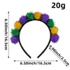 Diadema de Cabeza con Bola de Pelo de Purpurina Colorida de Carnaval Tocado Accesorios para Fiesta de Vacaciones Decoraciones Lindas de Hebilla para la Cabeza