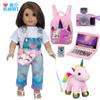 Bolsa de Cintura para Casa de Bonecas American Girl Acessórios de Brinquedo para Bonecas Mini Laptop Celular Cena em Miniatura