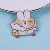 Broche de Conejo de Acrílico de Dibujos Animados Coreanos Ins Pin para Bolso de Niña Parche Accesorio Pequeño Estuche Lápices Estilo Ins