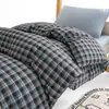Juego de Ropa de Cama para Dormitorio Universitario de Tres Piezas Sábana Bajera Ajustable 100% Algodón Sábana Individual Funda de Edredón Un Juego Completo de Ropa de Cama de Seis Piezas