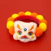 Collar de Bola de Pelo para Mascotas Año Nuevo Año del Serpiente Bufanda Festival de Primavera Suministros de Año Nuevo para Gatos y Perros Decoración Roja Cálida de León