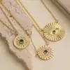 Collar Colgante Ojo del Diablo de Circonita Chapado en Cobre Oro de 18 Quilates Simple Retro Aogu Cadena para Clavícula Elegante de Nicho para Mujer Nuevo