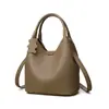 Bolsa de Piel Genuina para Mujer de Comercio Exterior Transfronterizo 2025 Nueva Moda para Dama Patrón Lichi Bolso Cubo Piel Suave Estilo Extranjero Bolso Cruzado Lote