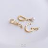 Color oro 14K retenedor de cuentas de medio agujero hebilla universal hebilla de colgante de collar se puede abrir hebilla colgante de perla adhesiva hebilla de joyería diy