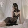 Moon Lost Lingerie Plus Size Alça Renda Tentação Pijama Sexy Saia Fofa Costas Abertas Amarração Renda Roupão de Dormir conjunto