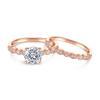 Anillo de moda Tong Lin con deseos transfronterizos de Europa y América, anillo de plata esterlina s925 en oro rosa, diseño de nicho, anillo de diamantes, conjunto de anillo