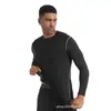 Roupa Fitness Masculina PRO de Secagem Rápida, Manga Longa, Respirável, Absorvente de Suor, Alta Elasticidade, Ajustada, para Corrida, Futebol, Basquete, Esportes