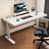 Mesa de computador com altura ajustável, tampo de mesa para uso em quarto e casa, bancada branca, mesa de escritório para jogos, mesa de escrita para estudantes, mesa de estudo