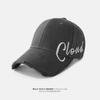 Gorra de béisbol negra con visera rígida para mujer, con letras de verano y gran circunferencia de la cabeza, resistente al sol, estilo coreano, bordada a la moda para hombre.