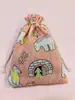 Bolsas de Algodón con Cordón Floral Personalizadas para Guardar Artículos, Soporte para Impresión de Logo, Venta al por Mayor a Partir de un Paquete, Bolsita de Incienso Repelente de Mosquitos de Regalo