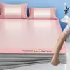 Tapete Gelado de Seda de Gelo para Verão para Uso Doméstico, Novo Modelo 2026, Uso Duplo para Inverno e Verão, Tapete de Bambu Lavável à Máquina, Lençol de Cama de Verão, Tapete de Palha