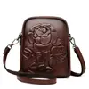 2026 Bolso Cruzado Casual Nuevo Estilo Chino con Textura de Flor de Rosa Vintage para Mujer, para Teléfono Móvil y Billetera, Bolso Pequeño para Viajes Diarios, Moderno
