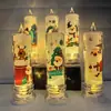 Vela Digital Transparente de Cristal LED Luz Noturna de Atmosfera Natalina Castiçal Europeu Decoração de Festa Casamento Enfeites