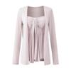 Conjunto de Top de Tubo y Cárdigan de Color Sólido para Mujer, Estilo Coreano Primavera y Otoño, Conjunto con Vibras de Deseo Puro, Conjunto de Dos Piezas
