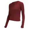 Ropa nueva de yoga alta elasticidad sin costuras ajustada para mujer camiseta deportiva de manga larga 2.0 ajustada secado rápido fitness tejido spandex
