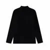 Camiseta de Algodón de Manga Larga para Hombre, Estilo Nuevo de Otoño e Invierno, Estilo Coreano de Moda, Corte Ajustado, Color Sólido, Cuello Semi Alto, Camiseta Base