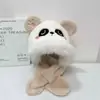 Nuevo Sombrero de Invierno 2025 para Niños Peluche Dibujos Animados Lindo Bebé Niño y Niña Bufanda con Forro Polar Sombrero Integrado con Protección para los Oídos