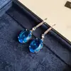 Aretes de botón de flor de circón dulce frescos estilo bosque aretes de moda simples de alta gama aretes de diseño de nicho para mujer