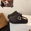 Pantuflas casuales de suela gruesa para mujer, aptas para usar en exteriores, colección otoño/invierno 2026, forradas de felpa, punta cerrada, estilo slip-on, suela suave, fáciles de poner y cómodas