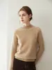Novo suéter de tricô de cashmere 100% puro para outono e inverno, gola alta parcial, suéter base de cashmere solto e afina a silhueta