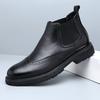 Transfronteiriça Novos Botas de Cano Alto Masculinas de Couro Genuíno Moda Manga Botas Martin Calçados de Trabalho Modernos Respiráveis Sola Grossa Esportes Lazer