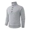 Suéter de punto casual de estilo juvenil transfronterizo con solapa y botones, suéter de cuello alto pullover de moda para hombre europeo y americano, capa base para hombre