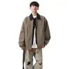 Chaqueta de Mezclilla con Parches Falsa de Dos Piezas para Hombre con Textura para Primavera, Chaqueta de Solapa de Alta Gama Estilo Coreano, Top Corto