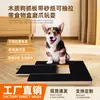 Placa de arranhar de madeira para cachorro com lixa, raspador de unha retrátil para pet com recipiente de comida, placa de arranhar de brinquedo quebra-cabeça para cachorro