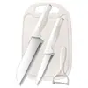 Set Dos en Uno de Cuchillo de Cocina y Tabla de Cortar, Set Completo de Utensilios de Cocina para Uso Doméstico, Adecuado para Dormitorio, Incluye Cuchillo para Rebanar, Cuchillo para Cortar Carne y Tabla de Cortar