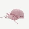 Gorra de béisbol transpirable de secado rápido a prueba de sol para primavera y verano, estilo coreano para mujer, con cinta, lindo lazo, visera, hace que la cara se vea pequeña