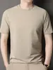 Nueva Camiseta Casual de Manga Corta con Cuello Redondo para Hombre de Verano Moda para Mediana Edad Todo Fósforo Transpirable Top Comercio Exterior Pelo