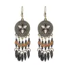 Aretes Étnicos Transfronterizos de Estilo Europeo y Americano de Alta Gama Largos con Cuentas y Borlas de Gota de Agua Joyería Bohemia para las Orejas