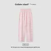 Calça de Pijama 100% Algodão para Mulheres, Calça Longa, Primavera e Outono, Todo Algodão, Caimento Solto, Tamanho Plus Size, Calça de Barra Reta, Calça para Ar Condicionado de Verão, Calça para Casa de Outono