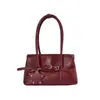 Bolsa de Ombro Grande de Couro Waxado Vintage Transfronteiriça para Mulheres, Coleção Outono/Inverno 2026, Bolsa de Braço de Alta Qualidade, Bolsa Tote, Bolsa Baguette