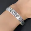 Pulsera Vintage Tailandesa de Plata Negra Ajustable Push-Pull Dragón y Fénix Bendición Dragón de Palacio y Fénix Pulsera de Bendición Joyería de Plata