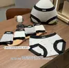 2026 Nuevo Estilo Gris Cintura Media Estilo Japonés Lunares Rayas Fresco y Cómodo Alta Elasticidad Braguitas Triángulo para Niñas