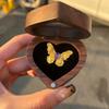 Loja do Ouro Mesmo Estilo Ouro Areia Roxo Escovado Anel Borboleta Sonho Sofisticado Simples Elegante Versátil Anel de Dedo Indicador para Mulheres