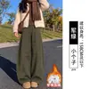 Pantalones de trabajo marrones de bajo curvo para mujer, nuevo estilo otoño 2026, corte holgado para figuras petite, pantalones casuales de pierna ancha que estilizan