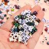 Cuentas de Letras Inglesas Acrílicas Agujero Grande Cuentas Sueltas Accesorios para Joyería DIY Cuentas Cuadradas Cuentas para Pulsera Zodiacal de Amor