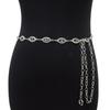 Cross-border cinto feminino Halloween decoração cristal rubi strass incrustado corrente de cintura de metal em estoque