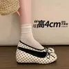 Nuevos Zapatos de Tacón Bajo para Mujer Primavera/Verano 2026, Estilo Retro Francés con Moño, Zapatos Mary Jane con Aumento Interno de Altura, Vestido de Lunares