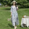 Item Tendência do Verão 2026: Vestido de Algodão e Seda de Alta Qualidade para Mães de Meia-Idade, Vestido de Praia Estilo Férias para Sessões de Fotos em Sanya