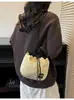 Bolsa de Lona Feminina 2026 Nova Versão Coreana Casual Fashion Bolsa de Ombro, Bolsa Transversal Versátil Simples de Nicho para Casal