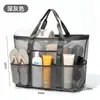 Bolsa de praia transfronteiriça, bolsa de natação de malha de grande capacidade, bolsa de ombro de praia para viagem multifuncional, bolsa de armazenamento portátil para roupa de banho