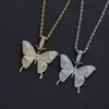 Collar de Hip-Hop Europeo y Americano para Mujer Aleación Diamante Completo Mariposa Tridimensional Colgante Marca Trendy ins Street Dance Accesorios de Comercio Exterior Versátiles