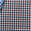 Tela de cuadros pequeños rayados azules teñida en hilo, disponible en stock, para ropa de mujer y niños, camisas, vestidos y ropa infantil.