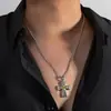 Popular Estilo Gótico Religioso Europeo y Americano Transfronterizo Joyería Colgante de Cruz de Calavera con Forma de Corazón de Aleación Accesorios de Collar para Hombre
