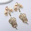 Colgante de Hoja de Ginkgo Flor Hoja Dorada Chapada en Cobre Conservante del Color DIY Hecho a Mano Borla Dinastía Han Accesorios de Joyería Antigua